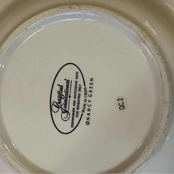 Certified International Nancy Green 1 Green Round Plate Replacement 8.5” wide - Picture 2 of 4